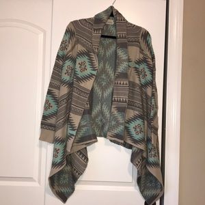 Tribal print tapered sweater